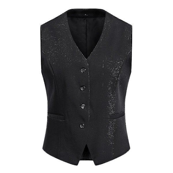 Forretningskvinders Solid Farvet V-hals Formel Vest - Sort
