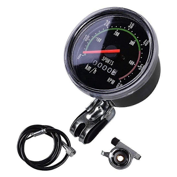 Cykel Speedometer Analog Odometer Universal Cykelcomputer Mekanisk Cykling Rund Måler Ure Stopur Rideudstyr