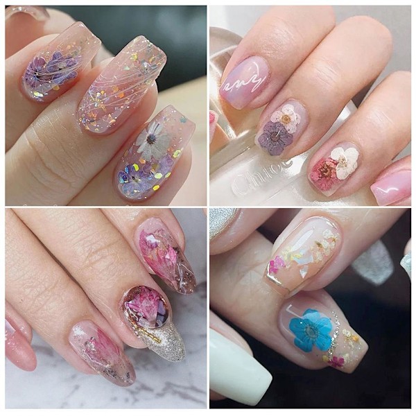 1 æske tørrede blomster 6 gitter negledekoration DIY neglekunst falske blomster til kvinder manicure DIY negledekorationer 04