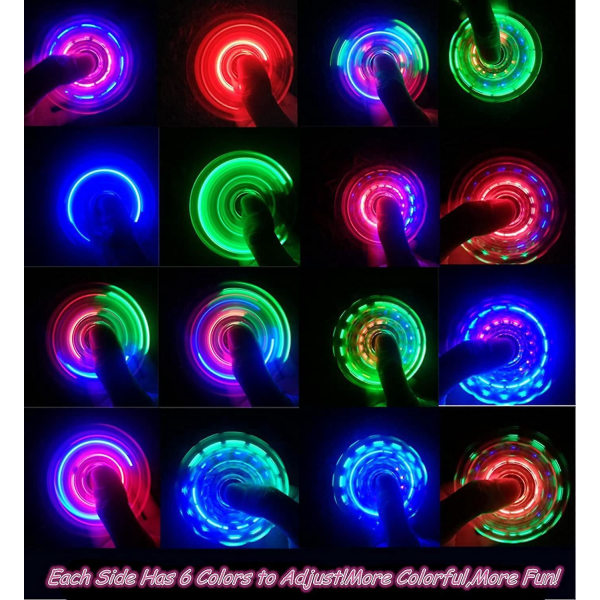 Fidget-legetøj med LED-lys - perfekt afstressende og angstdæmpende gave til børn og voksne