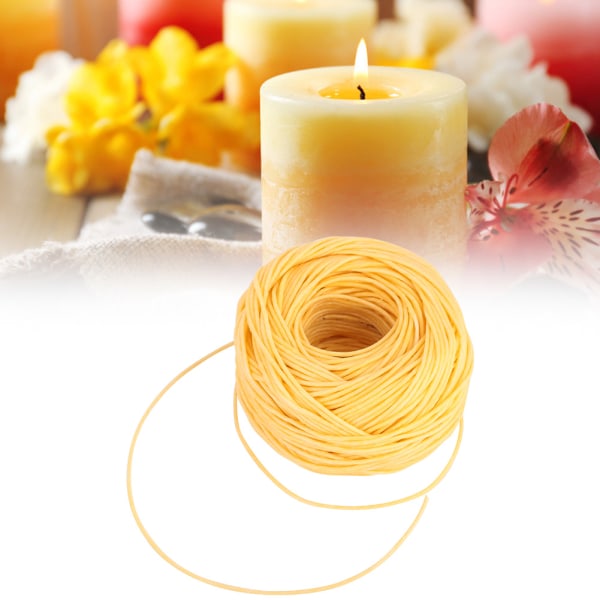 2mm Fiber Wick luonnollinen mehiläisvaha pinnoite kynttilän Wick DIY 200 jalkaa tuoksuva kynttilän Wick (kevyt)