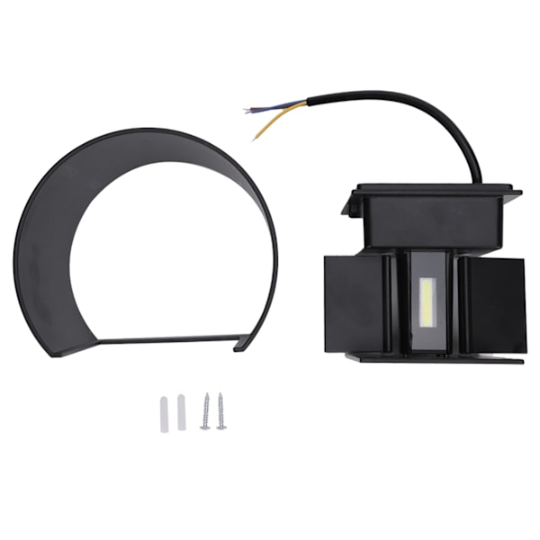 12W Outdoor LED Wall Lamp IP65 Waterproof Aluminum Up and Down Lighting Wall Light AC85‑265VBlack Shell Cold White Light