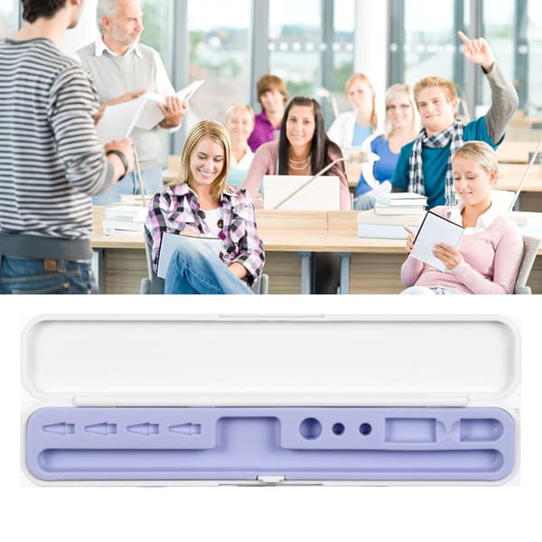 Stylus Pen-etui for IOS Tablet Pencil Støtsikkert Rimelig Oppsett Bærbart Multifunksjonelt Stylus-etui for Reise Lilla