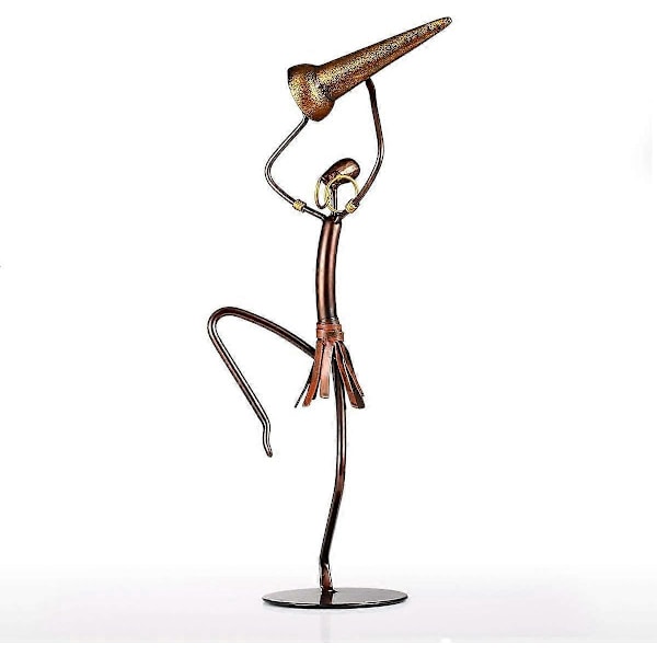 Trommespillende Mann Jernskulptur Hjemmedekorasjon Håndverk Metallgaver Til Bursdag / Thanksgiving