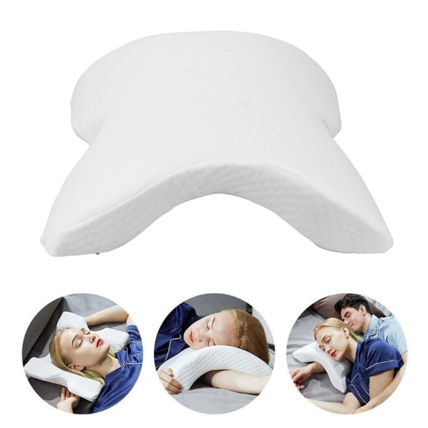 Reise Sove Memory Foam Armpute, hvit U-formet kosepute