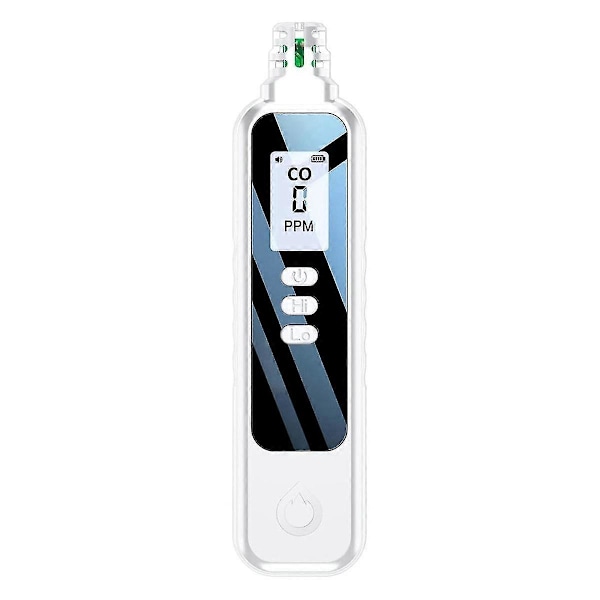 Bärbara kolmonoxiddetektorer kompatibla med resor, LCD-display Handhållen CO-detektor med 2 AAA-batterier, (Vit)-B16