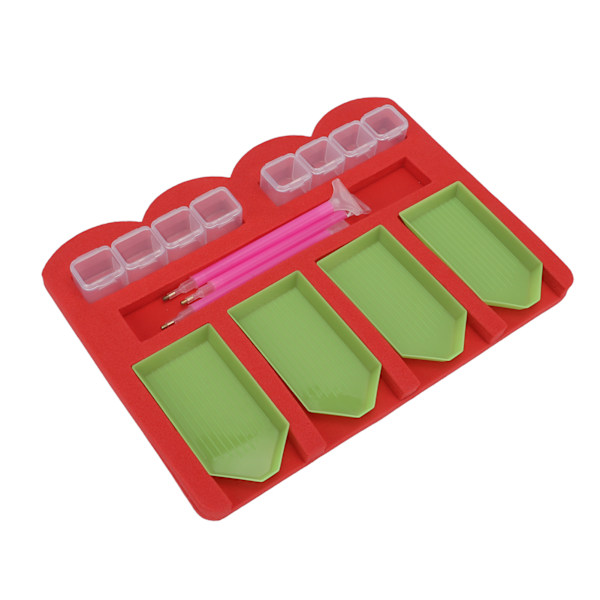 Rhinestone Painting Tools Containers Portable DIY Rhinestone Painting Crafts Sponge Tray Storage Holder Kits