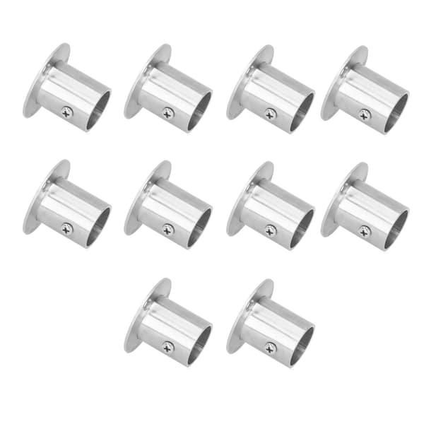 10 set flänsad hållarbas tjockna rostfritt stål garderobsstångsrörsfäste hårdvara Φ25