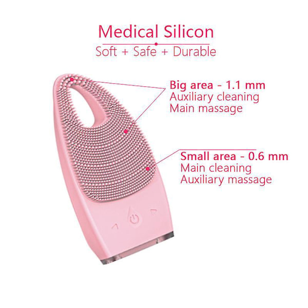 Silikon Ansiktsrengöringsborste med Sonisk Vibration, Vattentät Ansiktsrengöring med Bambuskols, Trådlös Resestorlek Massager för Exfoliering och Djuprengöring