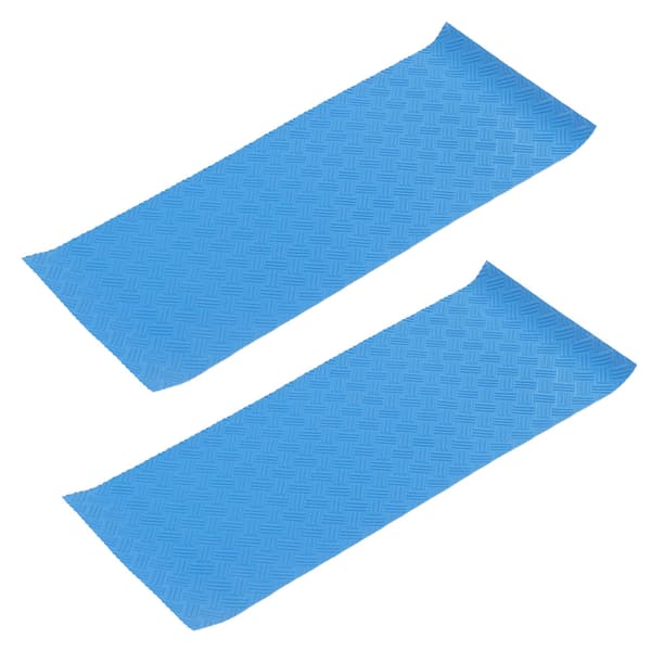 2 st. poolstegmatta, skyddande golvstegdyna i gummi, 60x24x0,1 cm, set