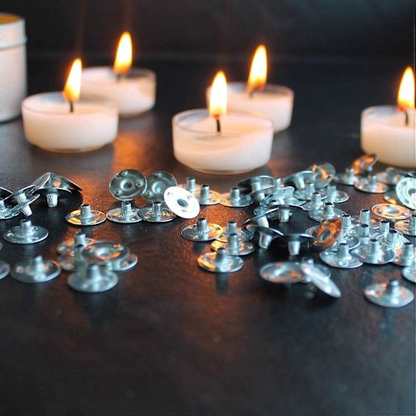 200 stk. 12,5 mm metalholderfliker til lysvæger til lysfremstilling (ikke bomuldsvæge)