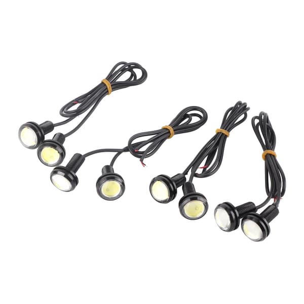 8 st Eagle LED-lampor Vit 23 mm 12V Aluminiumlegering Vattentäta Dammtäta LED-billampor för varselljus