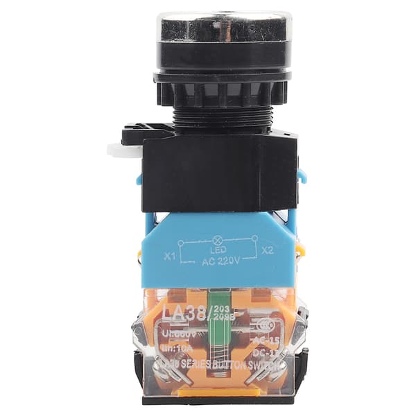 22mm Flat Hode Grønn Trykknapp Momentbryter Med LED Lys 220V