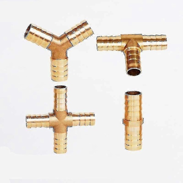 Mässing Barb Rörkoppling 2 3 4 Vägs Mässingsanslutning För 4mm 5mm 6mm 8mm 10mm 12mm 16mm 19mm Slang Koppar Pagoda Vattenrörskopplingar Zekai 2 vägs Od 4mm