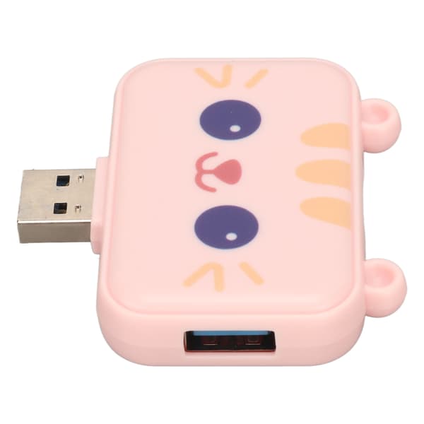 3-i-1 USB-hub multifunksjonell USB A til USB3.0 og 2 USB2.0 USB-portutvider for mus, tastatur, bærbar PC, rosa
