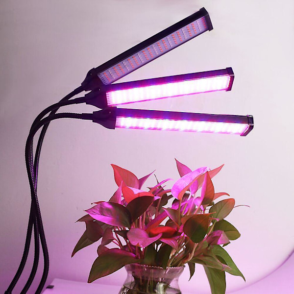 Horticultural LED Grow Light - Fuld spektrum plantelampe med 3 hoveder til frøplanter, sukkulenter og orkideer