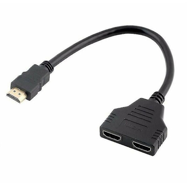 Kompatibel Hdmi 2 Dobbel Port Y Splitter 1080p Hdmi-kompatibel V1.4 Hann til Dobbel Hunn Adapterkabel 1 Inn 2 Ut