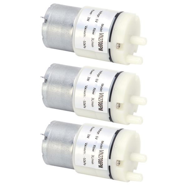 3 stk mikromembranpumpe minivakuumvannluftmotor for fisketank DC 6V (VN2708PM）
