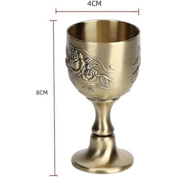 Europeisk Bägare Metall Präglad Vinkopp Konst Hantverk Heminredning Ornament