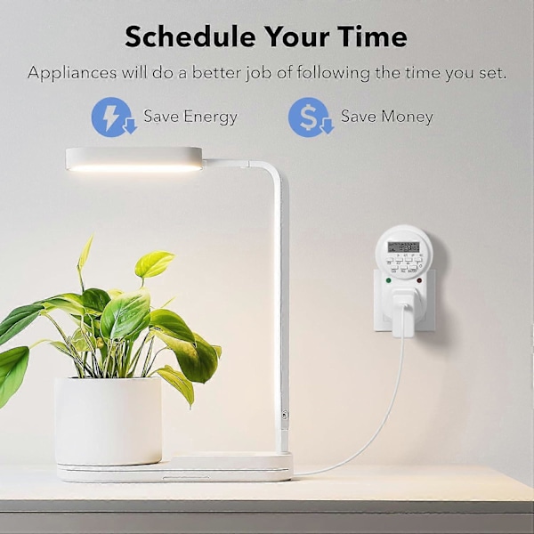 Ugentlig Programmerbar Elektronisk Digital Strømstik Timer med LCD-display