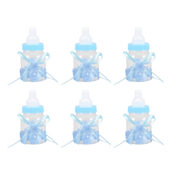 24 stk. fyllbare flasker søte godteribesker gave til babyshower-festdekorasjoner (blå)
