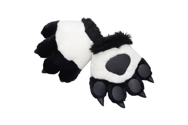 Halloween Costume Gloves with Padded Analog Panda Paw