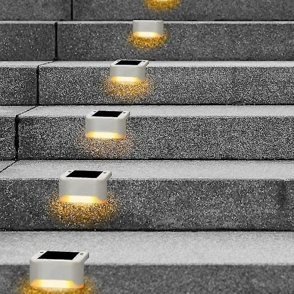 Vattentäta Soldäckslampor - 4-pack LED Solcellslampor för Utomhustrappor och Staket Brun Färgstark