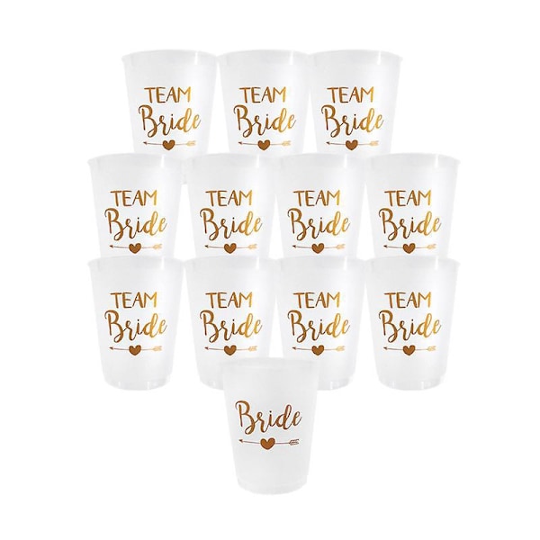12-pack Team Bride Plastmuggar för Möhippa