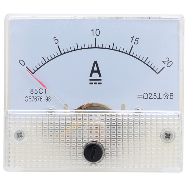 85C1 DC 0-20A Pointer Ammeter Head Elektrisk Krets Strømmålingsenhet Verktøy