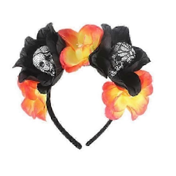Halloween Party Simuleringsblomma Huvudspänne Skum Skalle Huvudbonad (C, Stil)