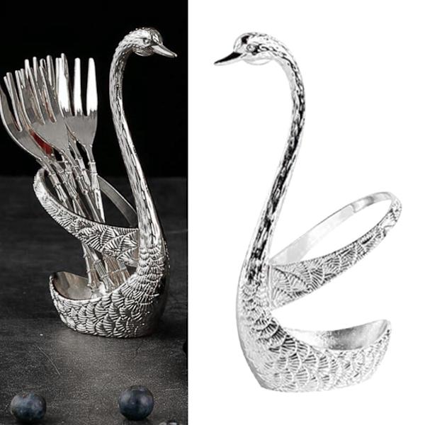 Svan Bas Kaffesked Hållare Ställ Organizer för Bar Middag Silver-