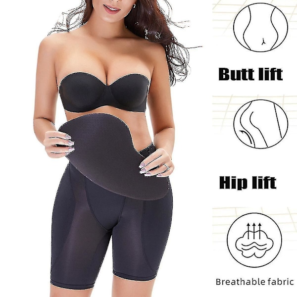 Kvinnors höftförstärkande shapewear: Falska rumpkuddar för höftdippkorrigering och kurvor 6XL svart