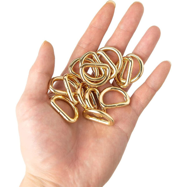 Guldmetall D-ringspännen - 30-pack för sömnad, plånböcker, ryggsäckar, husdjurshalsband, nyckelringar