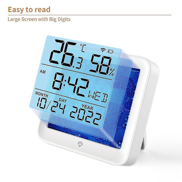 Metall Väggklocka Med Termometer Plus Hygrometer Mätare Djurhus Digital Termometer Reptil Wifi Termometer Hygrometer WIFI