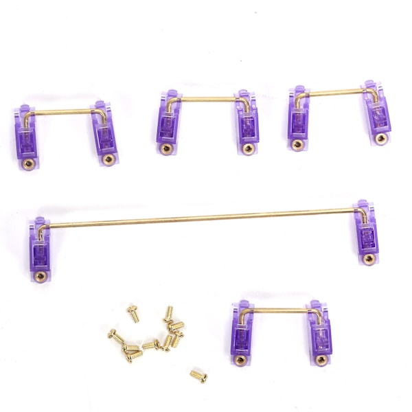 Mekanisk tangentbordsstabilisator med guldpläterade skruvar Datortillbehör för DIY 61/64/87 (transparent lila)