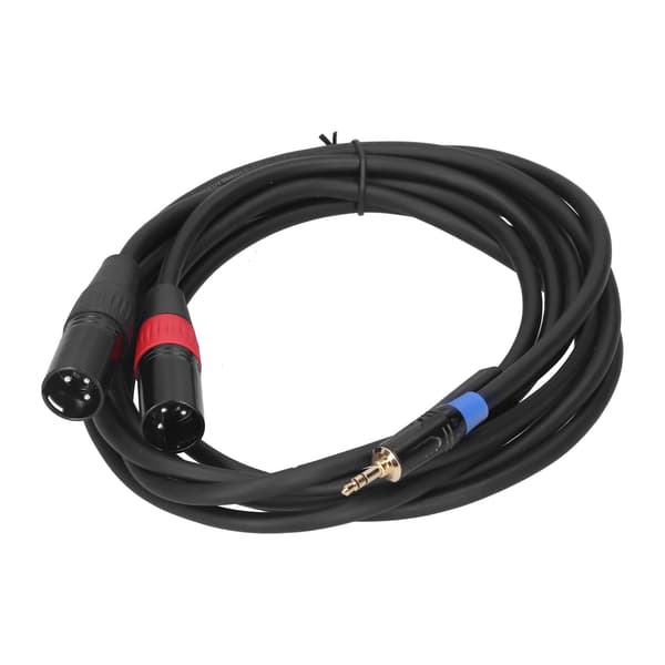 3,5 mm stereo han til dobbelt 2 XLR hanstik konverter lydadapterkabelledning 3M