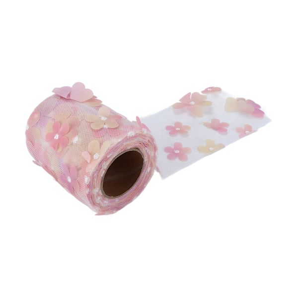 Tulle rulle farverig gradient blomst bue knude mesh stof rulle DIY materiale bånd rød