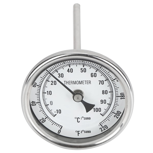 1/2 NPT-gjenge rustfritt stål skive termometer hjemmebrygging kjele termometer 0-220℉ / -10-100℃