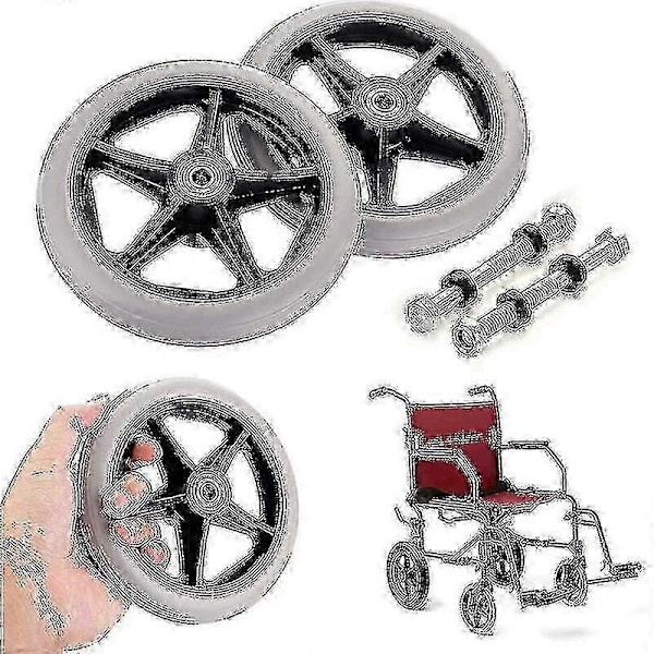 2 stk. 6 tommer gummihjul erstatningshjul til kørestol forhjul rollator walker skridsikre erstatningshjul grå