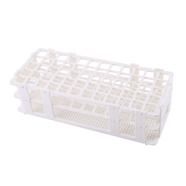 1 stk. reagensglasstativ i plast med 60 huller, holder, opbevaringsstativ, laboratorium, 3 lag, 16 mm hul