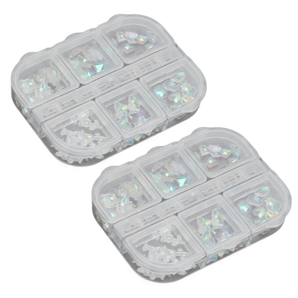 2st 6 Grids Nail art Olika former Glitter Manikyr Dekorativa prydnader för hemsalong