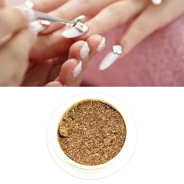 Spegelspegelseffekt nagelpulver Galvanisering metalliskt spegelpigmentpulver för nagelkonstdekoration MJ 01B