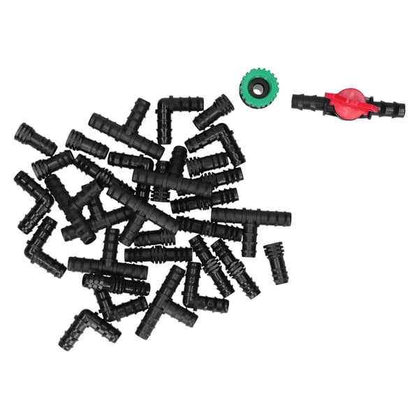 34 st/set droppbevattningssats G1/2 kranadapter T-koppling spraybevattningstillbehör