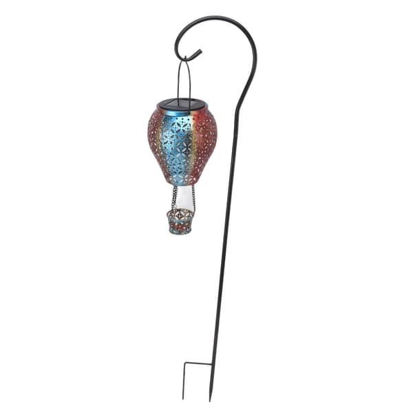 Hængende solcellelanterne retro udhulet ildballon stil varm romantisk have solcellelampe til udendørs camping baghave
