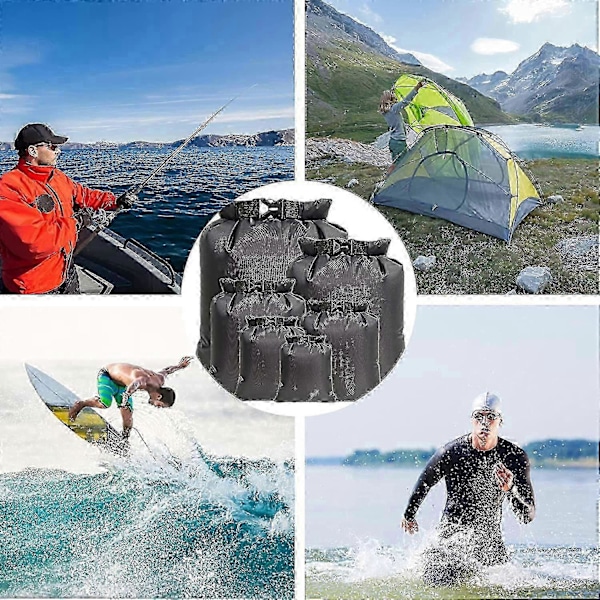 6 stk. Bærbar Utendørs Vanntett Oppbevaringspose Snorkling Rafting Bag (rød)