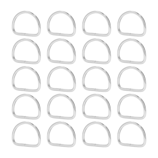 20 st D-ringar Lätt montering Galvaniserad yta Robust Hållbar Färgbeständig Metall D-ringar 5x40x30mm