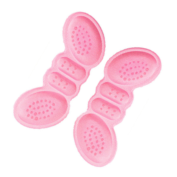 Hælpude, hælgreb, indlægssål, skridsikker, blød, tyk fodbeskyttelsespudde, et par, pink, 0,12 tommer