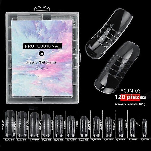 120 st/set Nagelsystem Snabbväxande Gel Duplicator Former Täckt Över Nagel Förlängning Klar Plast3