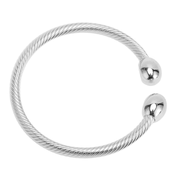 Magnetiskt läkande armband för kvinnor, kroppsslankande, trötthetslindrande, smärtlindrande, twillgraverat magnetarmband, silver