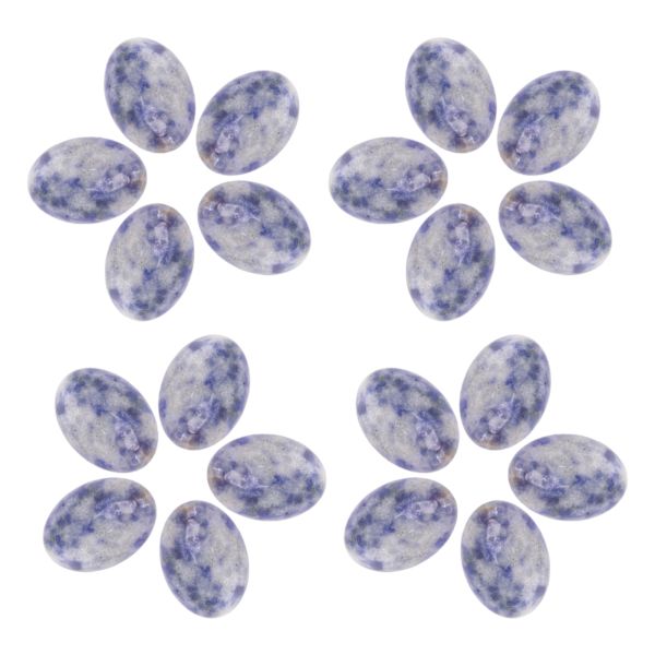 20 st ovala cabochon, bärbara, platta bakstycken, smyckestillverkning, gör-det-själv, milda stenpärlor för ringhalsband, blå